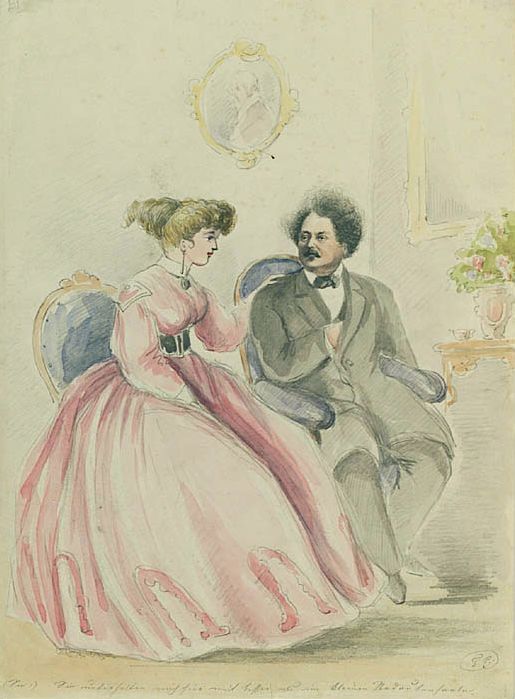 Watercolor Couple by Franz Gaul,  c.1890